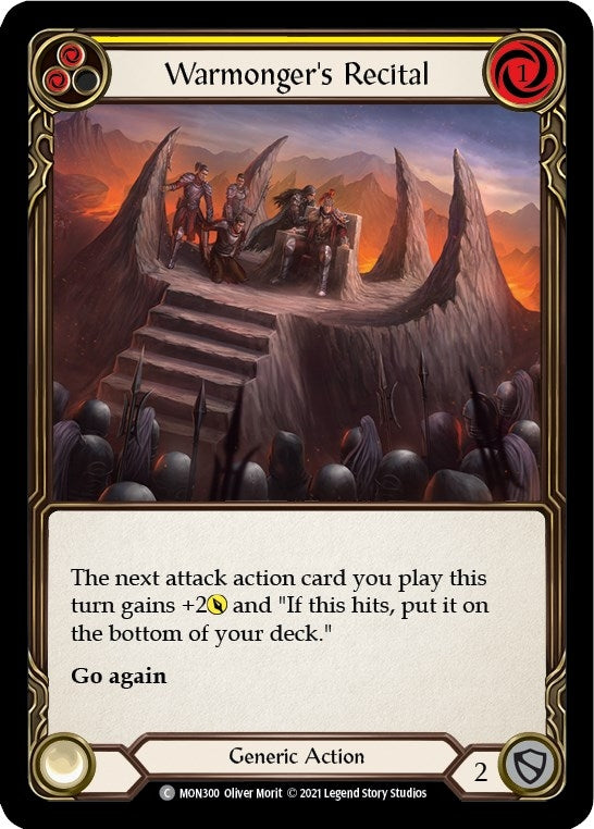 Image for Warmonger's Recital (Yellow) (Monarch) (MON300) - Flesh and Blood TCG