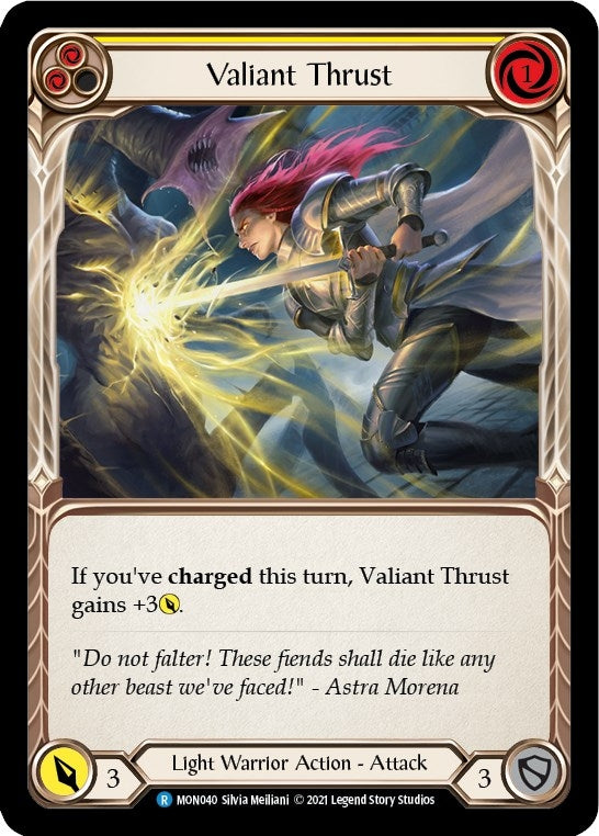 Image for Valiant Thrust (Yellow) (Monarch) (MON040) - Flesh and Blood TCG