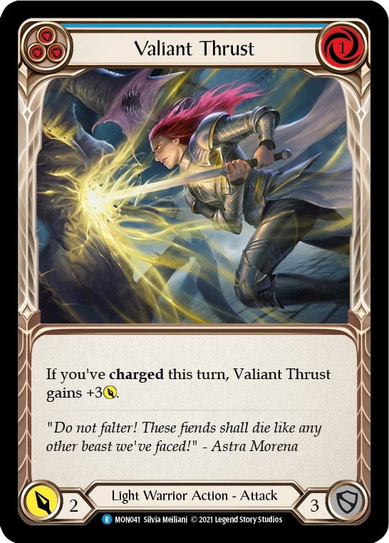 Image for Valiant Thrust (Blue) (Monarch) (MON041) - Flesh and Blood TCG