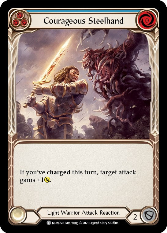 Image for Courageous Steelhand (Blue) (Monarch) (MON059) - Flesh and Blood TCG