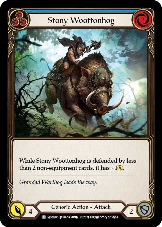 Image for Stony Woottonhog (Blue) (Monarch) (MON286) - Flesh and Blood TCG