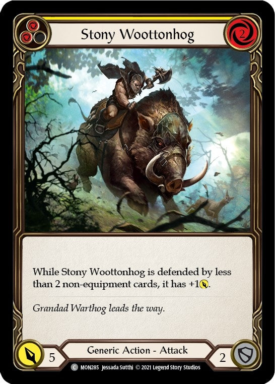 Image for Stony Woottonhog (Yellow) (Monarch) (MON285) - Flesh and Blood TCG