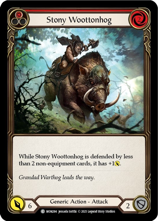 Image for Stony Woottonhog (Red) (Monarch) (MON284) - Flesh and Blood TCG