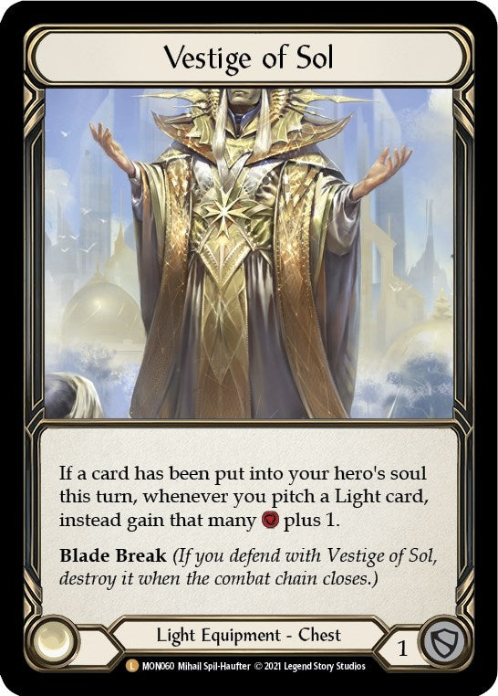 Image for Vestige of Sol (Monarch) (MON060) - Flesh and Blood TCG