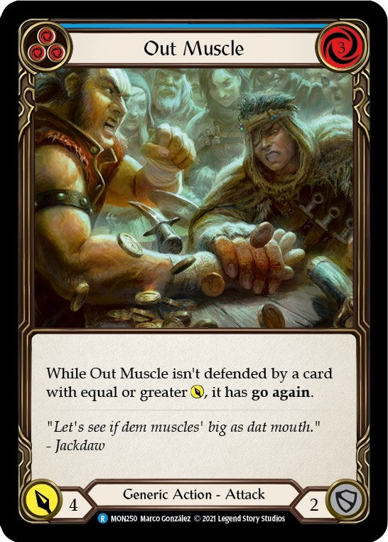 Image for Out Muscle (Blue) (Monarch) (MON250) - Flesh and Blood TCG