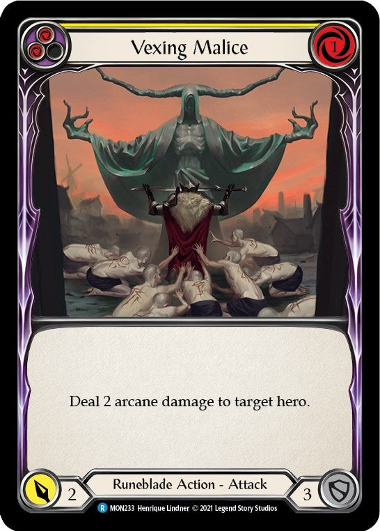 Image for Vexing Malice (Yellow) (Monarch) (MON233) - Flesh and Blood TCG