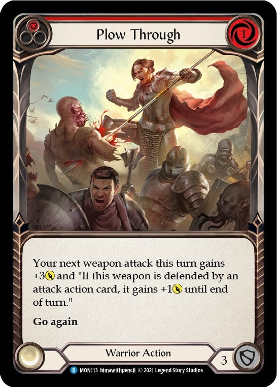 Image for Plow Through (Red) (Monarch) (MON113) - Flesh and Blood TCG