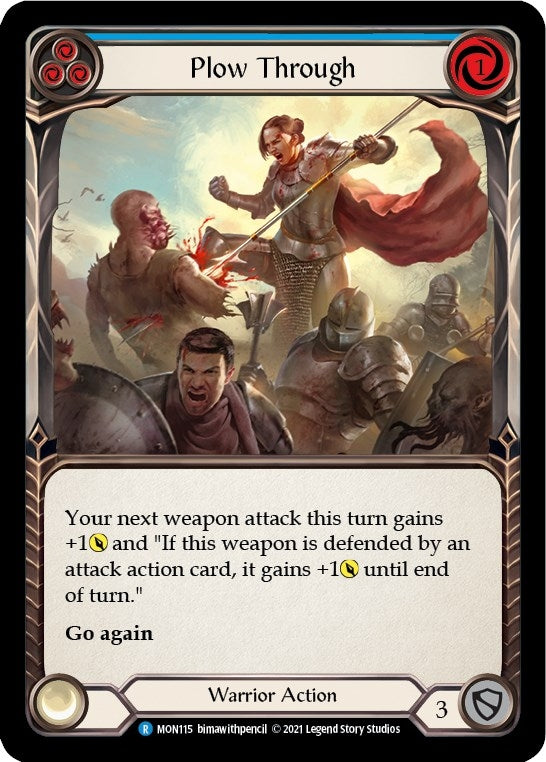 Image for Plow Through (Blue) (Monarch) (MON115) - Flesh and Blood TCG