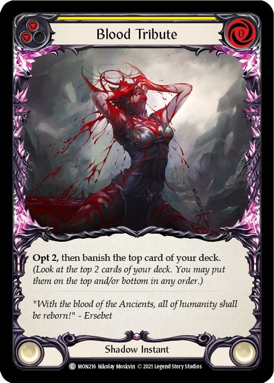 Image for Blood Tribute (Yellow) (Monarch) (MON216) - Flesh and Blood TCG