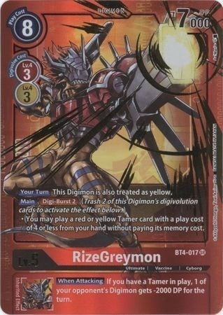 Image for RizeGreymon (Alternate Art) (BT4-017 SR) [Great Legend]