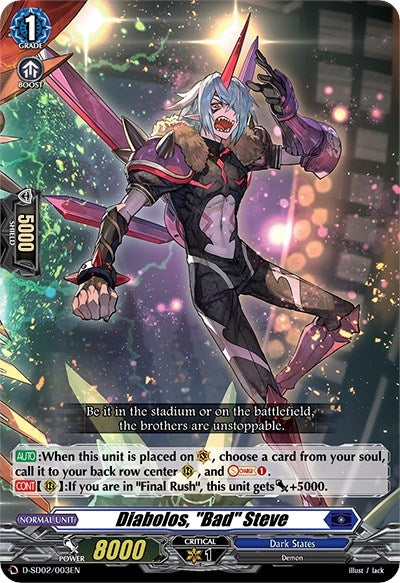 Image for Diabolos, "Bad" Steve (D-SD02: Danji Momoyama -Tyrant Tiger-) (D-SD02/003EN) - Cardfight Vanguard