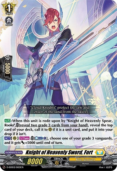 Image for Knight of Heavenly Sword, Fort (D-SD03: Tohya Ebata -Apex Ruler-) (D-SD03/003EN) - Cardfight Vanguard
