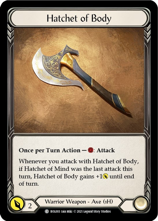 Image for Hatchet of Body (Blitz Deck: Monarch - Boltyn) (BOL003) - Flesh and Blood TCG