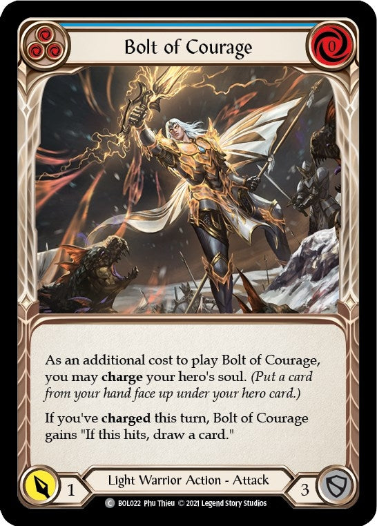 Image for Bolt of Courage (Blue) (Blitz Deck: Monarch - Boltyn) (BOL022) - Flesh and Blood TCG