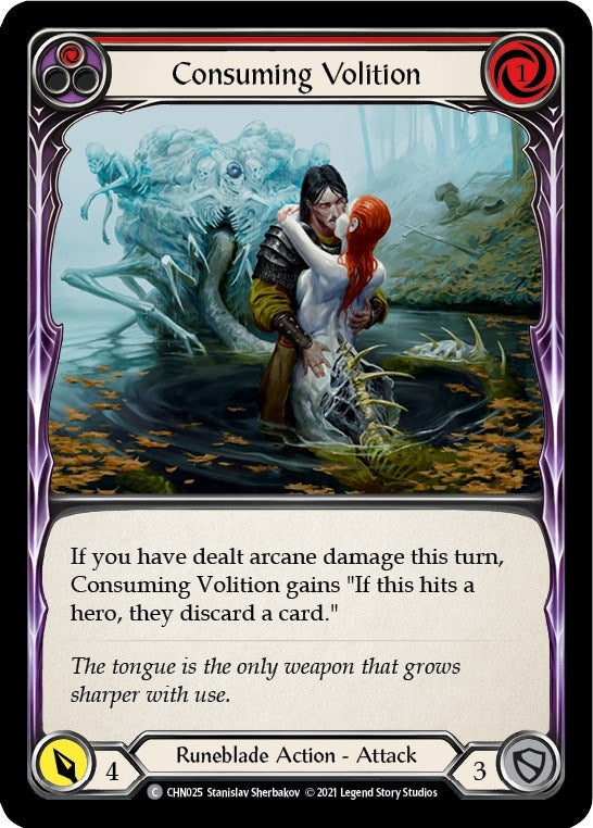 Image for Consuming Volition (Red) (Blitz Deck: Monarch - Chane) (CHN025) - Flesh and Blood TCG