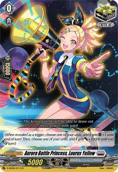 Image for Aurora Battle Princess, Lourus Yellow (D-SD05: Tomari Seto -Aurora Valkyrie-) (D-SD05/011EN) - Cardfight Vanguard