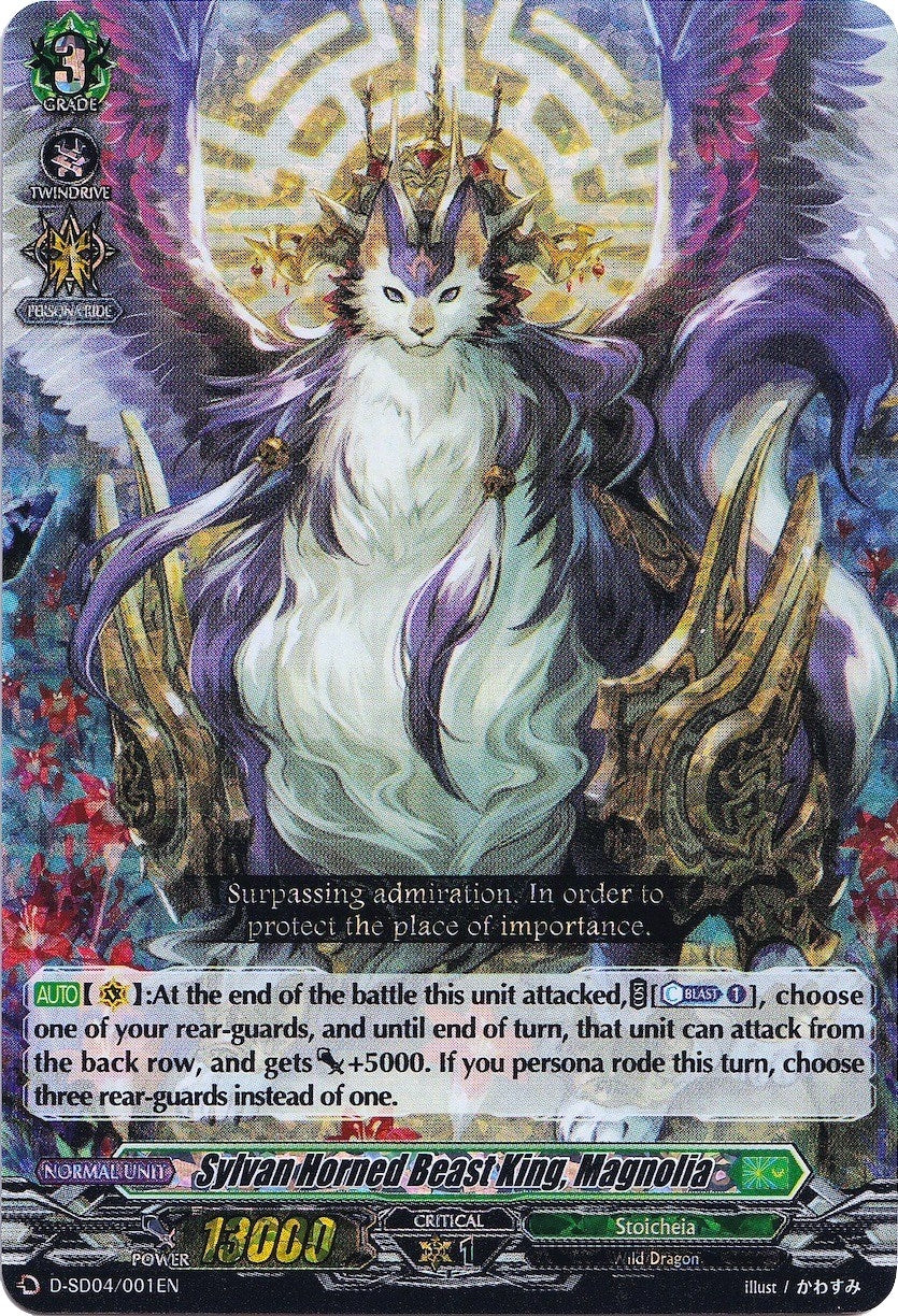Image for Sylvan Horned Beast King, Magnolia (RRR Foil) (D-SD04: Megumi Okura -Sylvan King-) (D-SD04/001EN) - Cardfight Vanguard