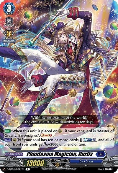 Image for Phantasma Magician, Curtis (D-BT01: Genesis of the Five Greats) (D-BT01/032EN) - Cardfight Vanguard