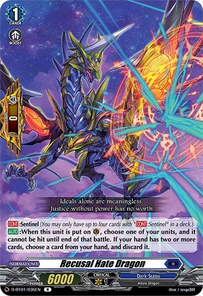 Image for Recusal Hate Dragon (D-BT01: Genesis of the Five Greats) (D-BT01/036EN) - Cardfight Vanguard