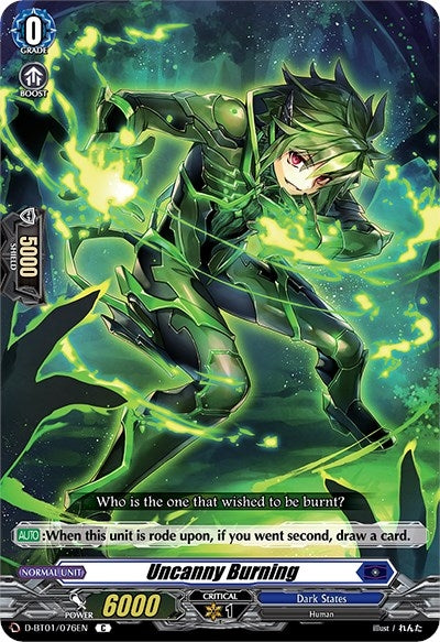 Image for Uncanny Burning (D-BT01: Genesis of the Five Greats) (D-BT01/076EN) - Cardfight Vanguard