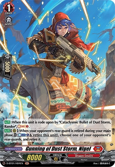 Image for Gunning of Dust Storm, Nigel (Holo) (D-BT01: Genesis of the Five Greats) (D-BT01/H04EN) - Cardfight Vanguard
