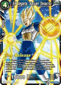 Image for SS Vegeta, Saiyan Tenacity (Supreme Rivalry Pre-Release Cards) (BT13-039) - Dragon Ball Super: Masters