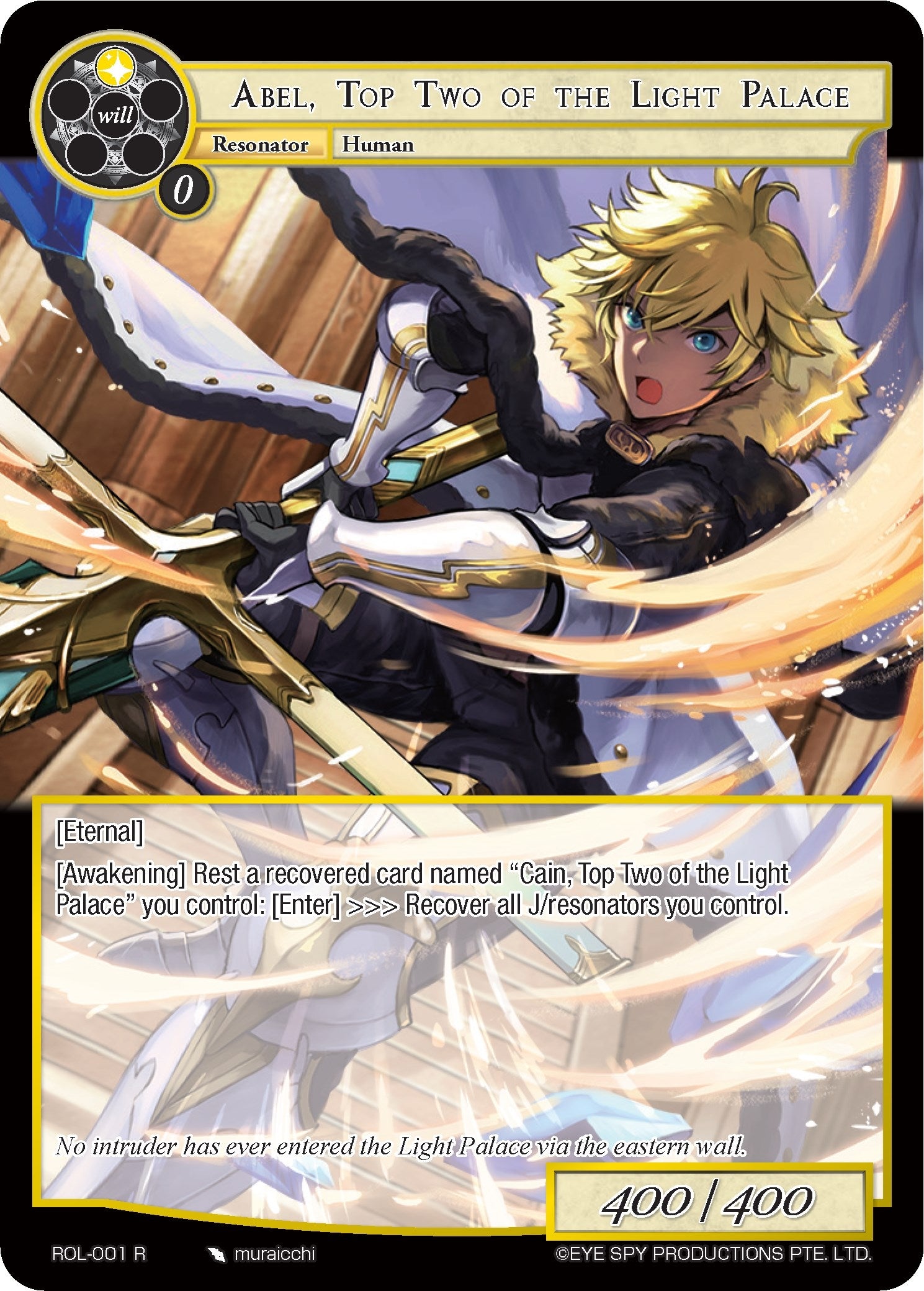 Image for Abel, Top Two of the Light Palace (Rebirth of Legend) (ROL-001) - Force of Will