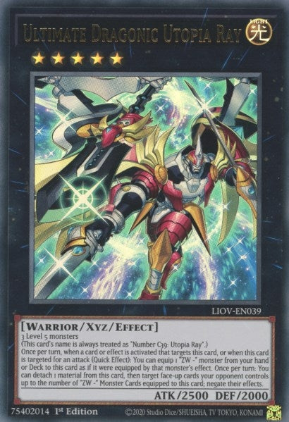 Image for Ultimate Dragonic Utopia Ray (Lightning Overdrive) (LIOV-EN039) - YuGiOh