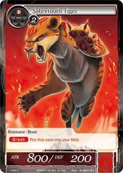Image for Sabretooth Tiger (The Dawn of Valhalla) (1-063) - Force of Will