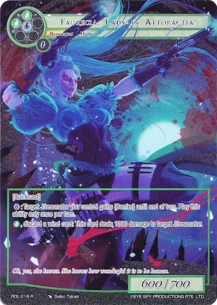 Image for Faurecia, Lady-In Attoractia (Full Art) (Rebirth of Legend) (ROL-016) - Force of Will