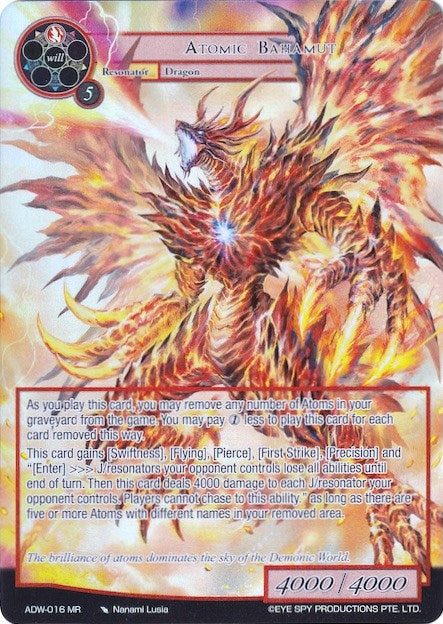 Image for Atomic Bahamut (Full Art) (Assault into the Demonic World) (ADW-016) - Force of Will