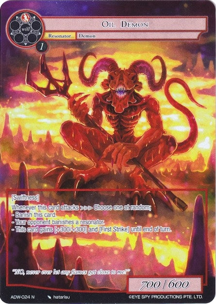 Image for Oil Demon (Full Art) (Assault into the Demonic World) (ADW-024) - Force of Will