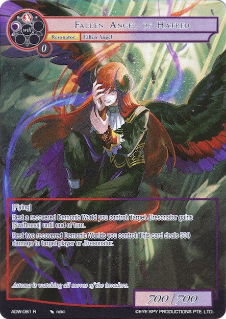 Image for Fallen Angel of Hatred (Full Art) (Assault into the Demonic World) (ADW-081) - Force of Will