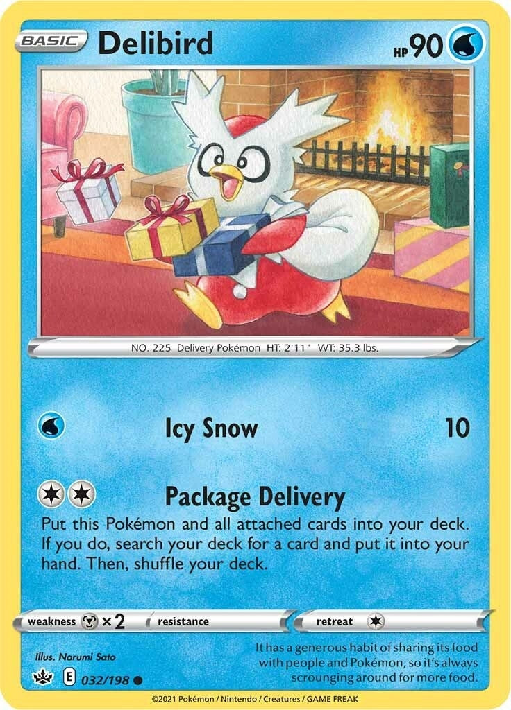 Image for Delibird (SWSH06: Chilling Reign) (032/198) - Pokemon