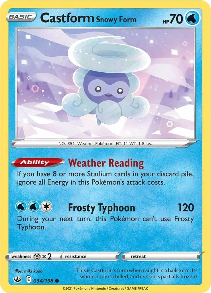 Image for Castform Snowy Form (SWSH06: Chilling Reign) (034/198) - Pokemon