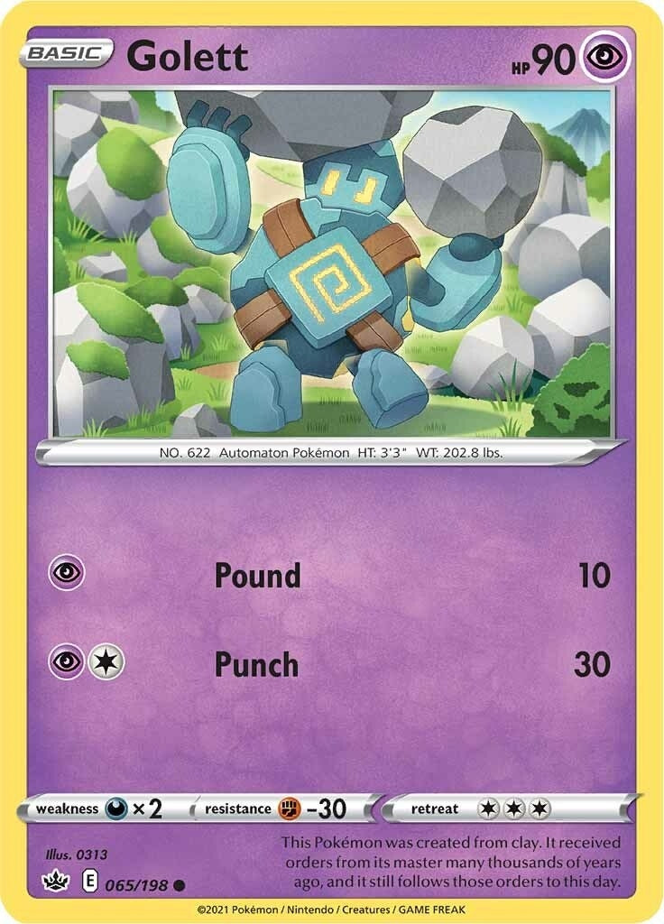 Image for Golett (SWSH06: Chilling Reign) (065/198) - Pokemon