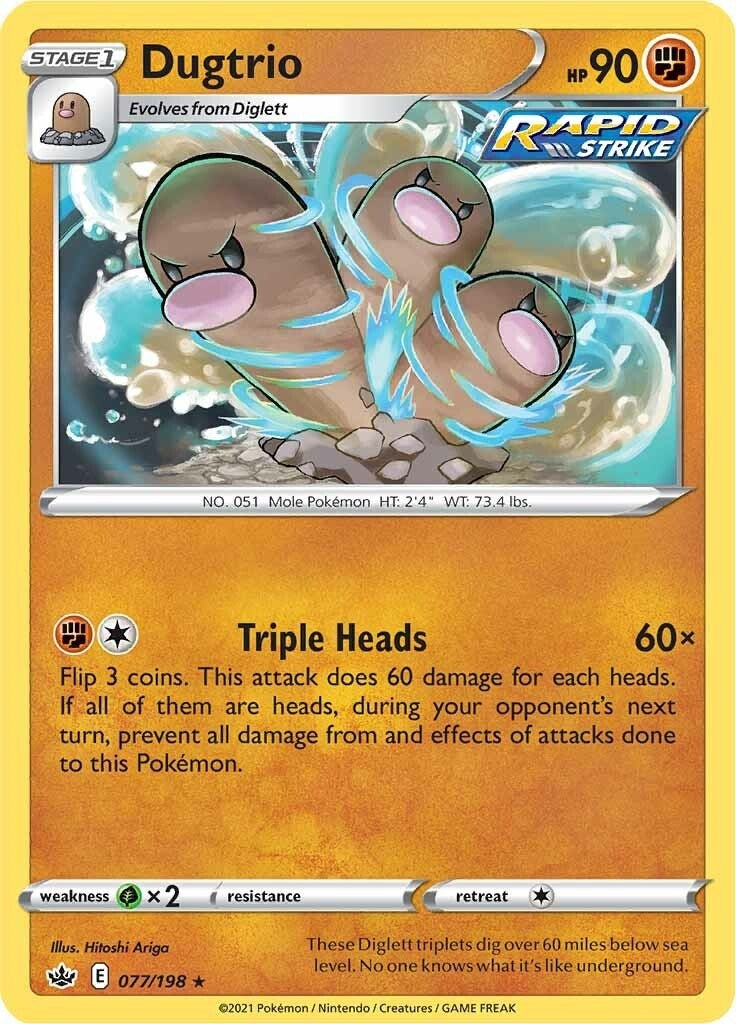 Image for Dugtrio (SWSH06: Chilling Reign) (077/198) - Pokemon