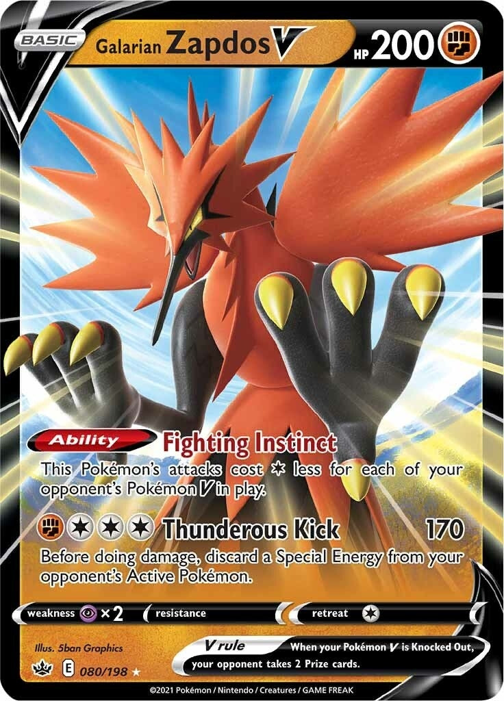 Image for Galarian Zapdos V (SWSH06: Chilling Reign) (080/198) - Pokemon
