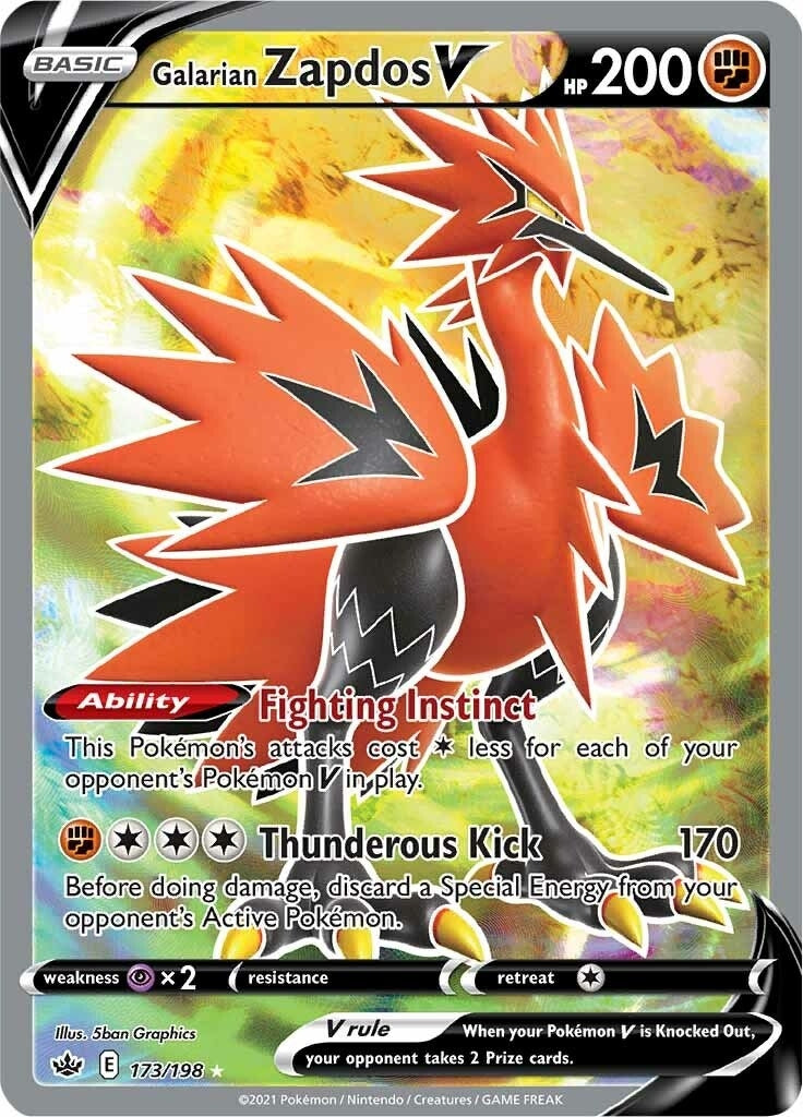Image for Galarian Zapdos V (Full Art) (SWSH06: Chilling Reign) (173/198) - Pokemon
