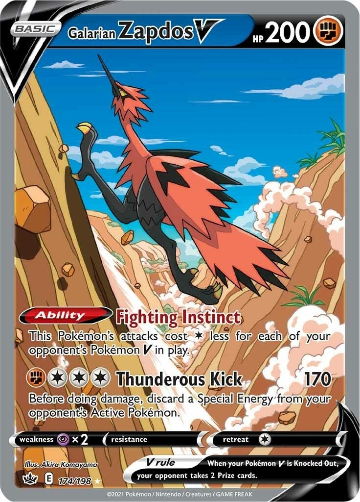 Image for Galarian Zapdos V (Alternate Full Art) (SWSH06: Chilling Reign) (174/198) - Pokemon