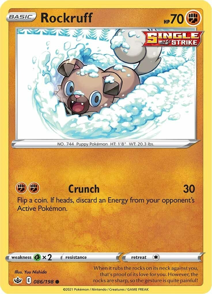 Image for Rockruff (SWSH06: Chilling Reign) (086/198) - Pokemon