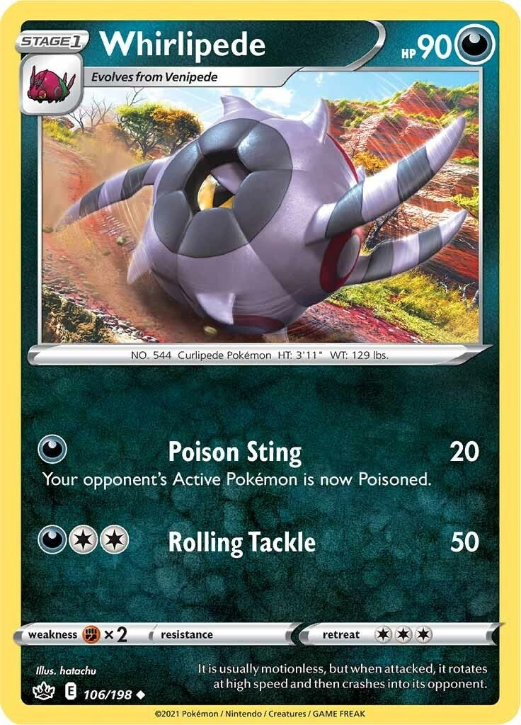 Image for Whirlipede (SWSH06: Chilling Reign) (106/198) - Pokemon