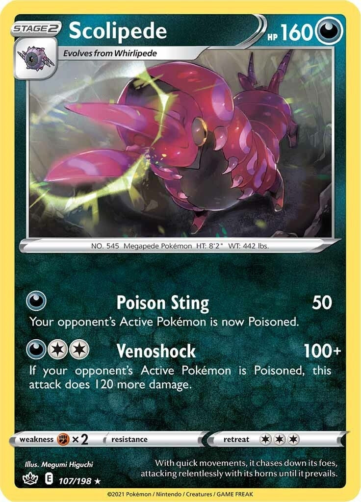 Image for Scolipede (SWSH06: Chilling Reign) (107/198) - Pokemon