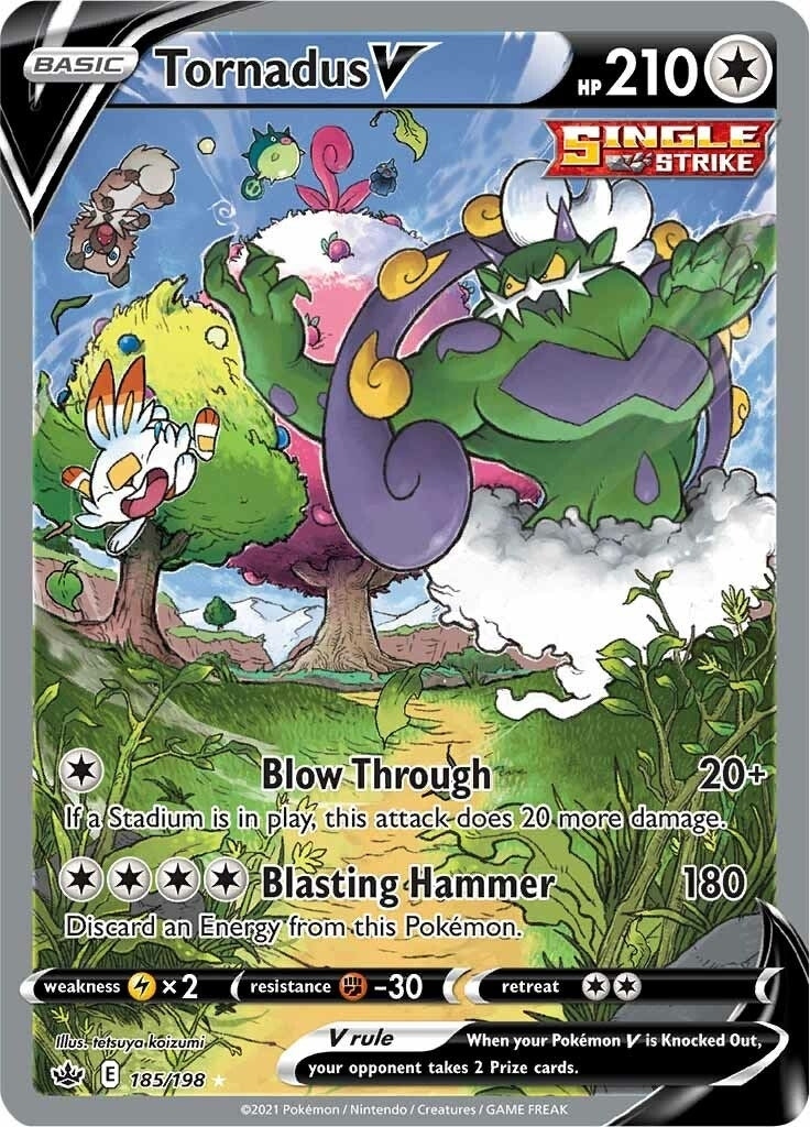 Image for Tornadus V (Alternate Full Art) (SWSH06: Chilling Reign) (185/198) - Pokemon