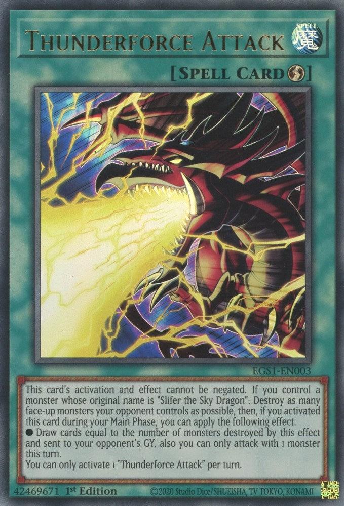 Image for Thunderforce Attack (Egyptian God Deck: Slifer the Sky Dragon) (EGS1-EN003) - YuGiOh