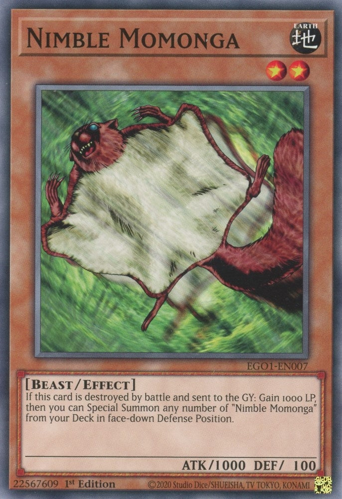 Image for Nimble Momonga (Egyptian God Deck: Obelisk the Tormentor) (EGO1-EN007) - YuGiOh