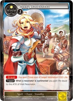 Image for Supply Distribution (The War of Valhalla) (2-020) - Force of Will