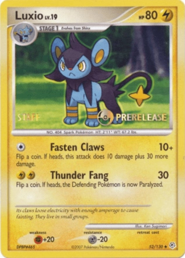 Image for Luxio - 52/130 (Prerelease) [Staff] (Nintendo Promos) (52/130) - Pokemon