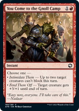 Image for You Come to the Gnoll Camp (Adventures in the Forgotten Realms) (168) - Magic: The Gathering