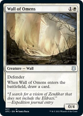 Image for Wall of Omens (Commander: Adventures in the Forgotten Realms) (77) - Magic: The Gathering